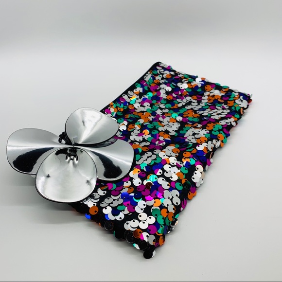 Beautiful Color Sequin MAC Small Cosmetic Pouch - Picture 3 of 9